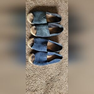 Toms Alpargata Peep Toe Suede Espadrille - 2 Pairs - blue & Black - 8.5 Medium